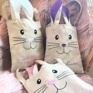 🐰🎀Adorable Easter Bunny Bags! Lot of 3 🎀🐰 Easter Basket